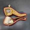 MBSD Classic Meerschaum Small Poker Block Meerschaum Pipe, Fitted Case - Image 3