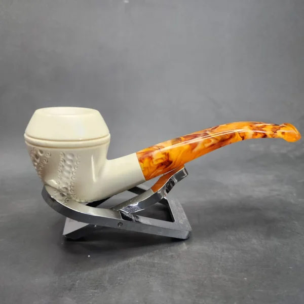 MBSD Meerschaum Medium Bent Rhodesian Block Meerschaum Pipe [SOLD OUT] - Image 4
