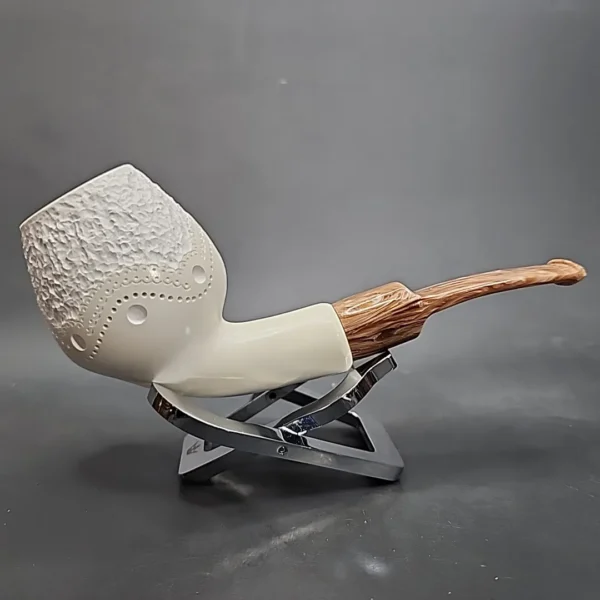 MBSD Meerschaum Deluxe Anse Block Meerschaum Pipe, Briar-Mortis, 9mm [SOLD OUT] - Image 4