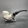 MBSD Meerschaum Classic Bent Dublin Block Meerschaum Pipe, 925 Silver - Image 4