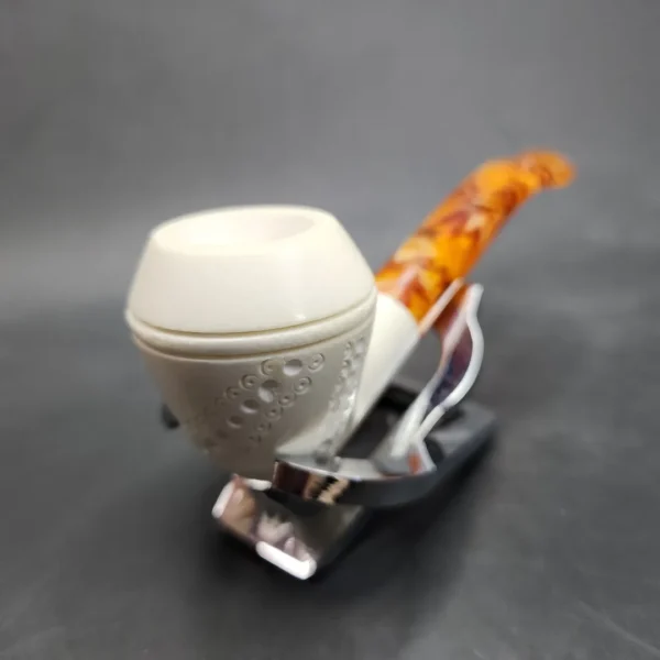 MBSD Meerschaum Medium Bent Rhodesian Block Meerschaum Pipe [SOLD OUT] - Image 5