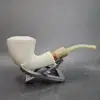MBSD Meerschaum Deluxe Bent Rhodesian Block Meerschaum Pipe, Briar-Mortise [SOLD OUT] - Image 5