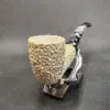 MBSD Meerschaum Rusticated Bent Dublin Block Meerschaum Pipe - Image 5