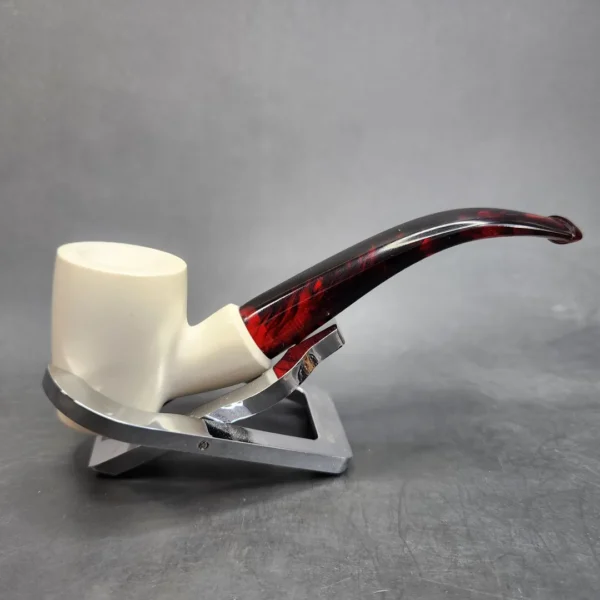 MBSD Classic Meerschaum Small Poker Block Meerschaum Pipe, Fitted Case - Image 5
