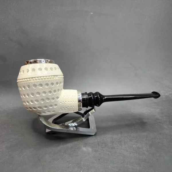 MBSD Meerschaum Silver Spigot Lattice Rhodesian Block Meerschaum Pipe [SOLD OUT] - Image 5