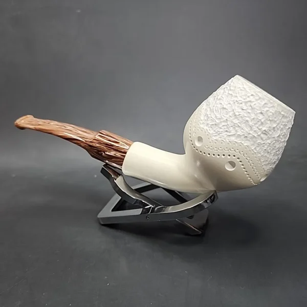 MBSD Meerschaum Deluxe Anse Block Meerschaum Pipe, Briar-Mortis, 9mm [SOLD OUT] - Image 8