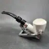 MBSD Meerschaum Classic Bent Dublin Block Meerschaum Pipe, 925 Silver - Image 8