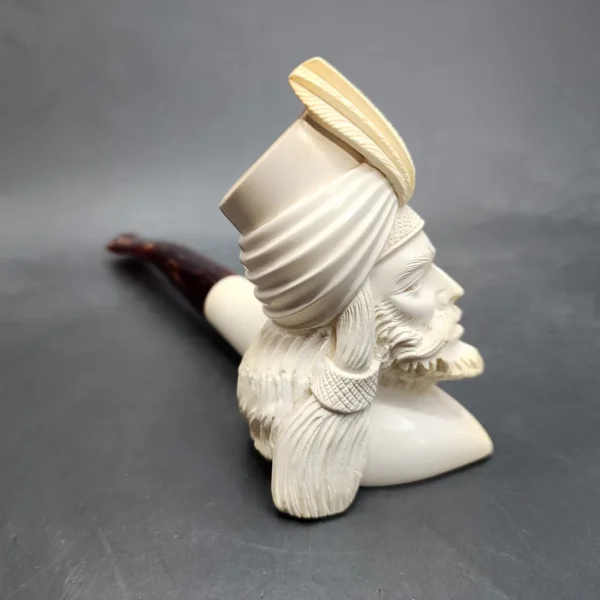 CAO Ismet Bekler Hand carved Sultan Block Meerschaum Pipe - Image 8