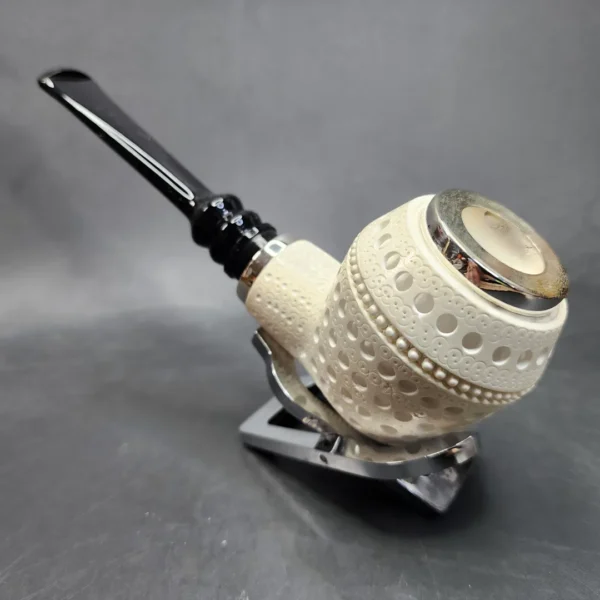 MBSD Meerschaum Silver Spigot Lattice Rhodesian Block Meerschaum Pipe [SOLD OUT] - Image 8