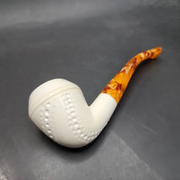 MBSD Meerschaum Medium Bent Rhodesian Block Meerschaum Pipe [SOLD OUT] - Image 9