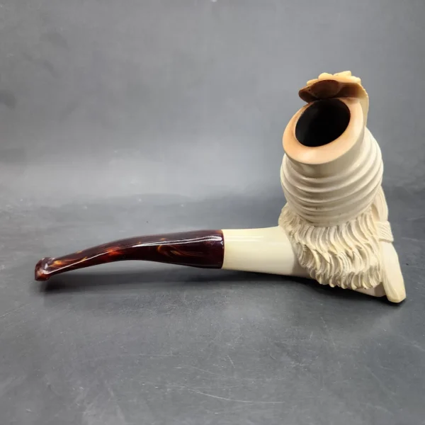 CAO Ismet Bekler Hand carved Sultan Block Meerschaum Pipe - Image 9