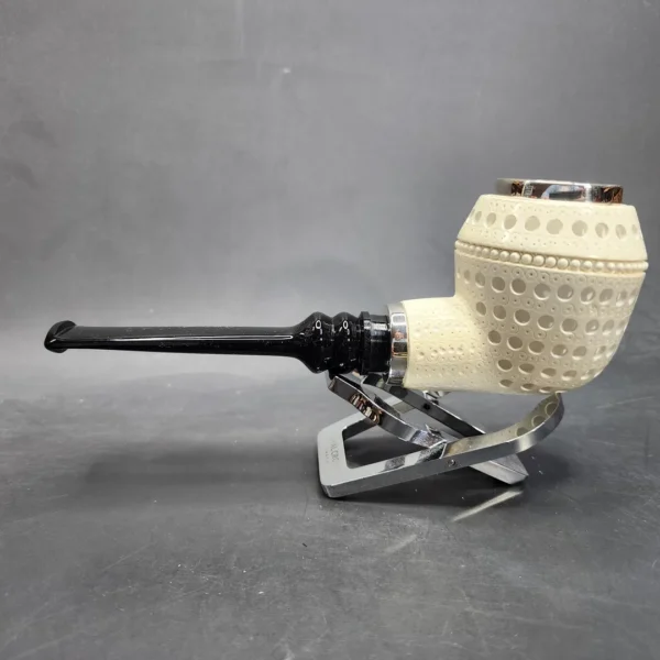 MBSD Meerschaum Silver Spigot Lattice Rhodesian Block Meerschaum Pipe [SOLD OUT] - Image 9