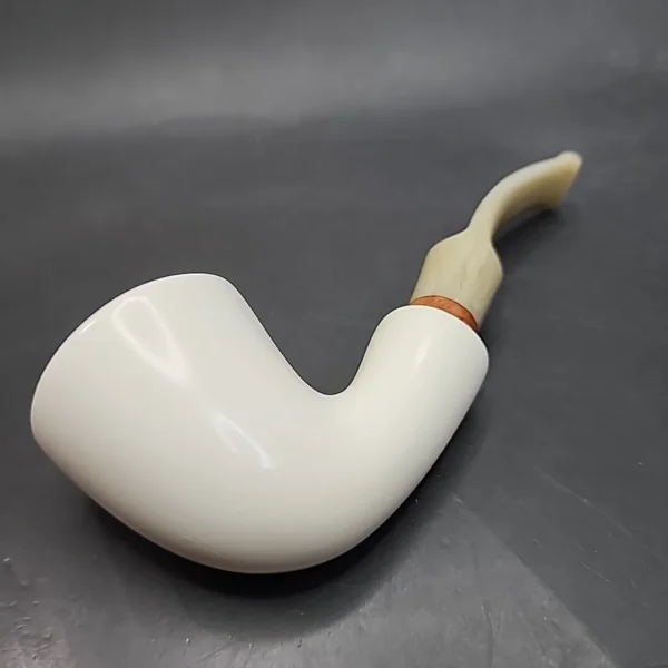 MBSD Meerschaum Deluxe Bent Rhodesian Block Meerschaum Pipe, Briar-Mortise [SOLD OUT] - Image 10