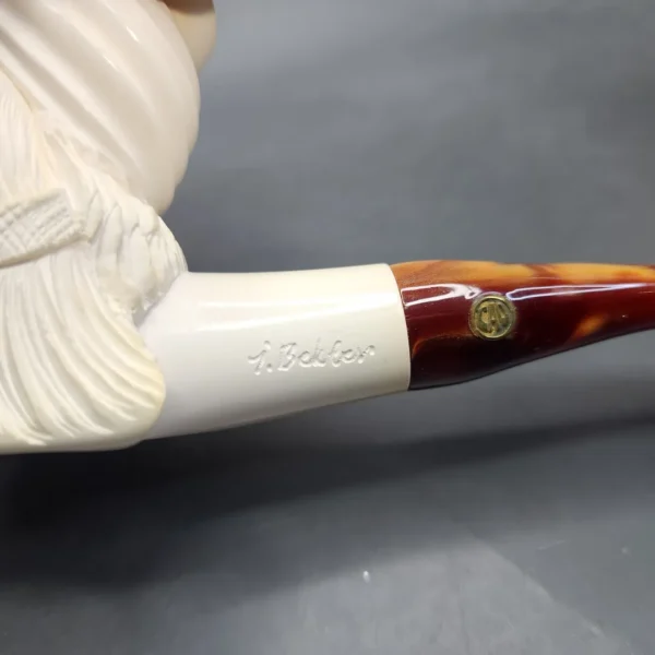 CAO Ismet Bekler Hand carved Sultan Block Meerschaum Pipe - Image 10