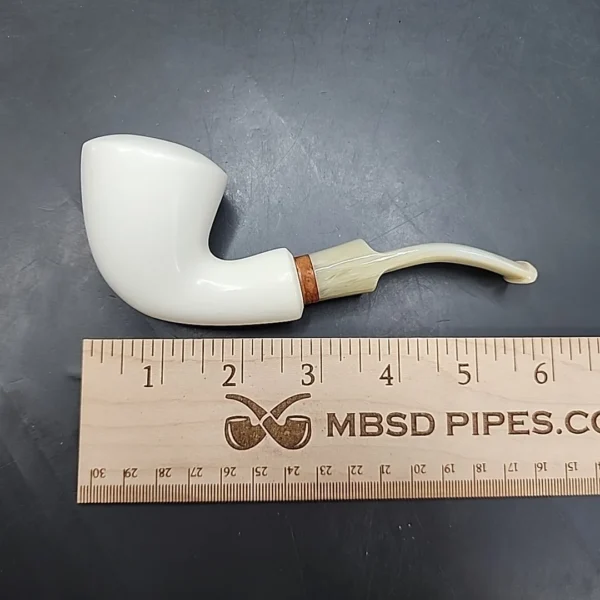 MBSD Meerschaum Deluxe Bent Rhodesian Block Meerschaum Pipe, Briar-Mortise [SOLD OUT] - Image 11