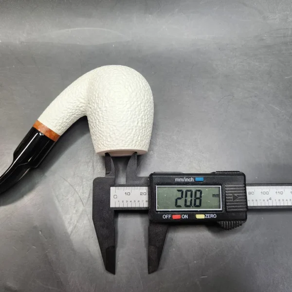 MBSD Meerschaum Deluxe Rusticated Bent Egg Block Meerschaum Pipe, Briar-Mortis [SOLD OUT] - Image 11