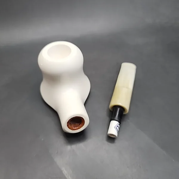 MBSD Meerschaum Deluxe Handmade Block Meerschaum Pipe Briar-Mortise, 9mm [SOLD OUT] - Image 11