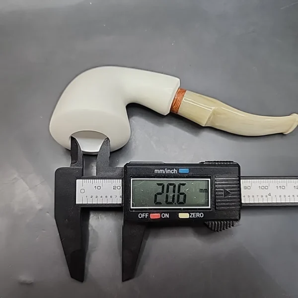 MBSD Meerschaum Deluxe Bent Rhodesian Block Meerschaum Pipe, Briar-Mortise [SOLD OUT] - Image 12
