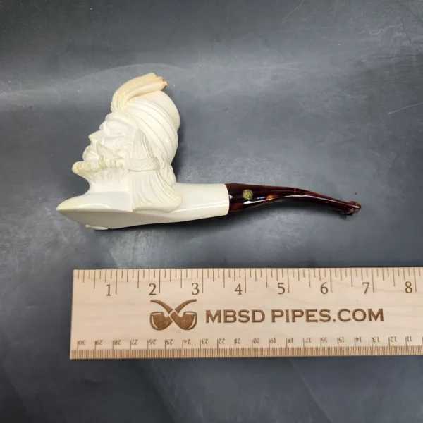 CAO Ismet Bekler Hand carved Sultan Block Meerschaum Pipe - Image 12