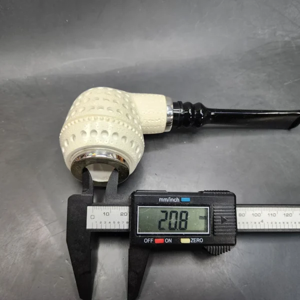 MBSD Meerschaum Silver Spigot Lattice Rhodesian Block Meerschaum Pipe [SOLD OUT] - Image 12