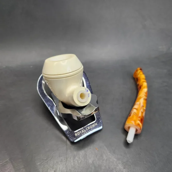 MBSD Meerschaum Medium Bent Rhodesian Block Meerschaum Pipe [SOLD OUT] - Image 12