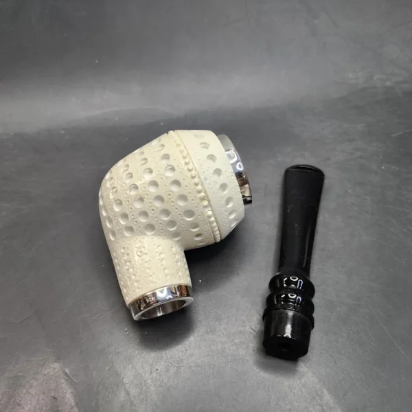 MBSD Meerschaum Silver Spigot Lattice Rhodesian Block Meerschaum Pipe [SOLD OUT] - Image 13