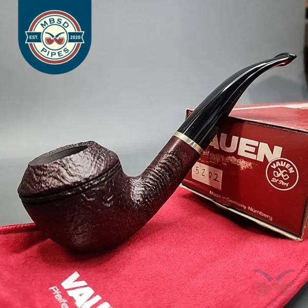 Vauen 5202 Sandblasted Bent Rhodesian Estate Briar Pipe, Unsmoked 9mm