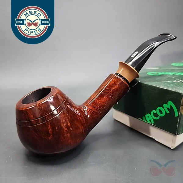Chacom Safari 3B Smooth Bent Brandy Estate Briar Pipe, Unsmoked