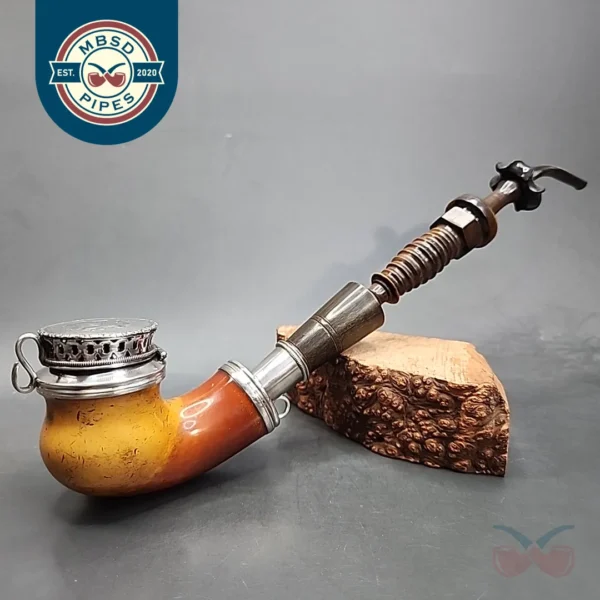 Antique Silver Mounted Block Meerschaum Kalmasch Pipe [SOLD OUT]