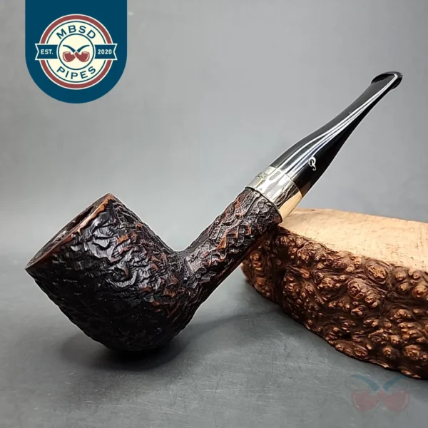 Peterson Donegal Rocky Zippo 106 Rusticated Straight Billiard Estate Briar Pipe