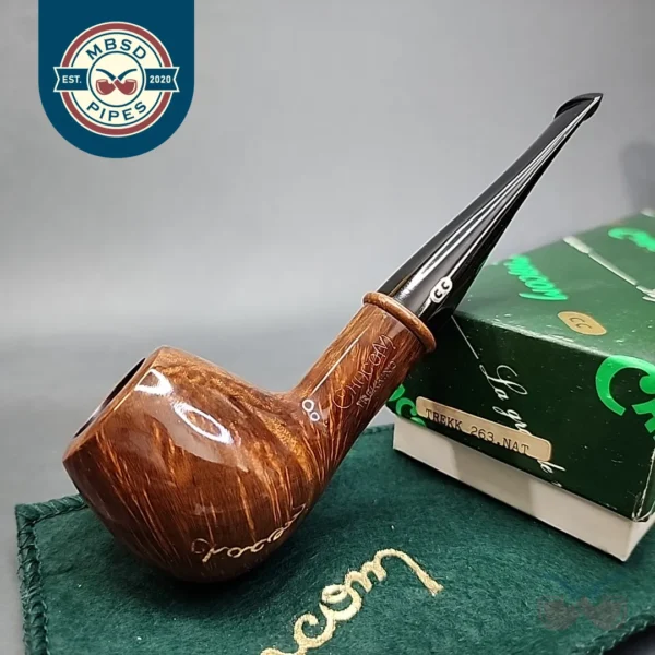 Chacom Trekking 263 Smooth Straight Apple Estate Briar Pipe Unsmoked, 9mm / Adapter