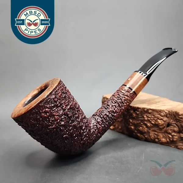 Ser Jacopo R1 Rusticated Bent Dublin Estate Briar Pipe