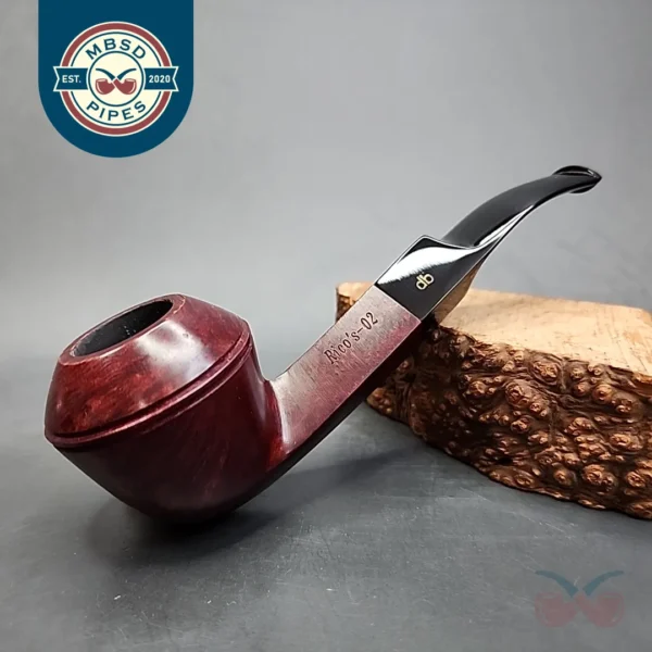 Design Berlin Rico's-02 Smooth Bent Bulldog Estate Briar Pipe, Unsmoked, 9mm