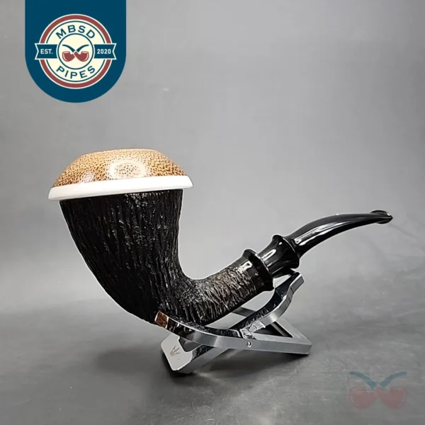 Karim Rusticated Sitter Briar Calabash with Borneo Palm, New [SOLD OUT]