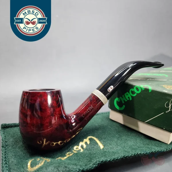 Chacom Silver Line 42, Smooth Bent Billiard Estate Briar Pipe, Unsmoked