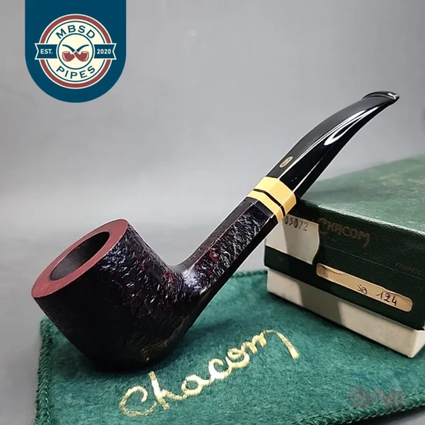 Chacom Hexagone 124 Sandblasted Bent Billiard Estate Briar Pipe, Unsmoked [SOLD OUT]