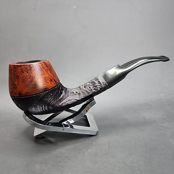 Bari Wiking Handmade Partially Sandblasted Bent Estate Briar Pipe, Unsmoked [SOLD OUT] - Image 3
