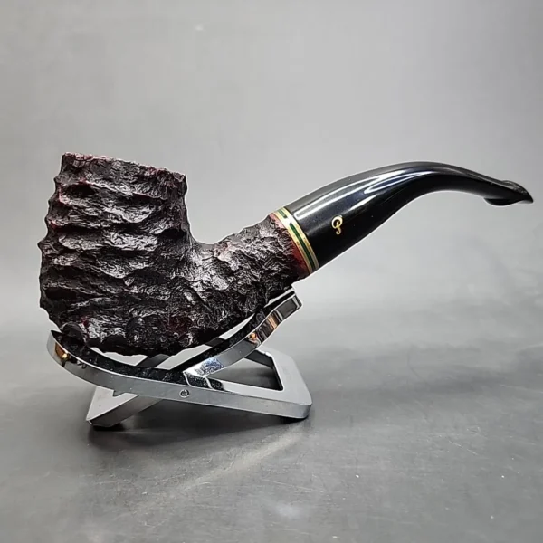 Peterson's Emerald XL90 Rusticated Bent Billiard Estate Briar Pipe [SOLD OUT] - Image 3
