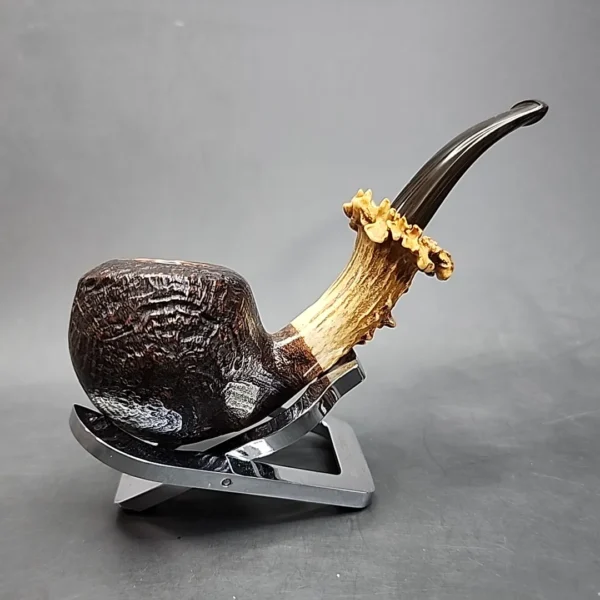 La Biota Sandblasted Bent Apple Handmade Briar Pipe, New - Image 3