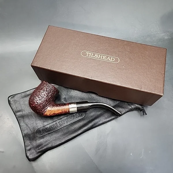James Upshall Handmade 5 Rusticated Bent Billiard Estate Briar, Pipe Unsmoked [SOLD OUT] - Image 3