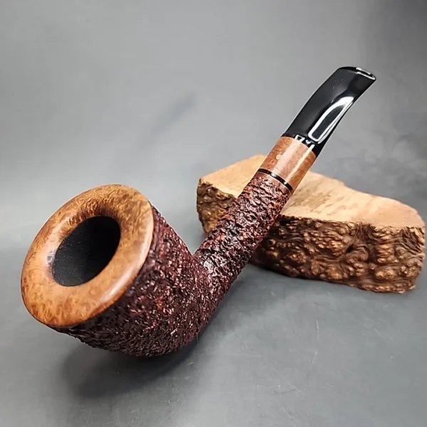 Ser Jacopo R1 Rusticated Bent Dublin Estate Briar Pipe - Image 3