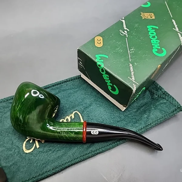 Chacom Green Trekking Smooth Bent Acorn Estate Briar Pipe, Unsmoked [SOLD OUT] - Image 3