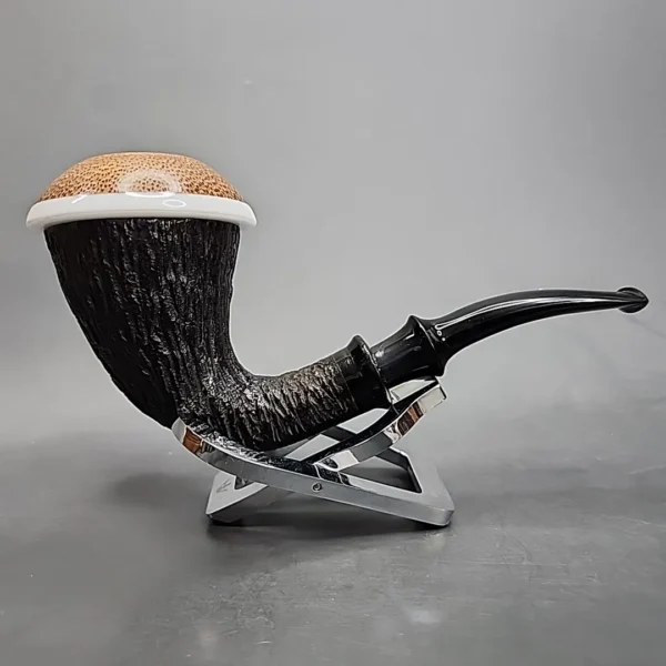 Karim Rusticated Sitter Briar Calabash with Borneo Palm, New [SOLD OUT] - Image 3