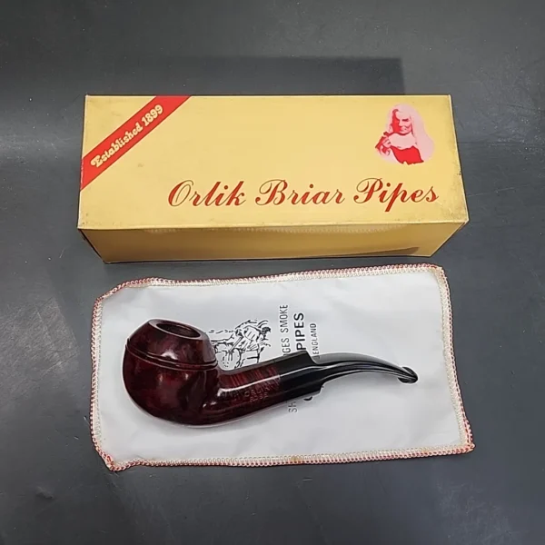 Orlik Rose 74965 Smooth Bent Rhodesian Estate Briar Pipe, Unsmoked [SOLD OUT] - Image 3