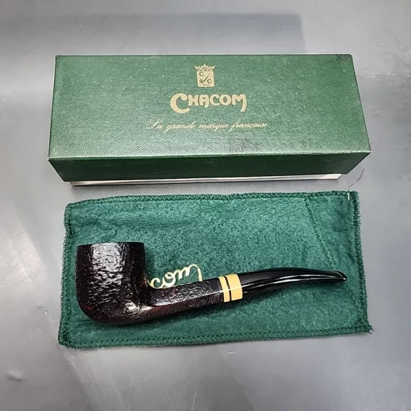 Chacom Hexagone 124 Sandblasted Bent Billiard Estate Briar Pipe, Unsmoked [SOLD OUT] - Image 3