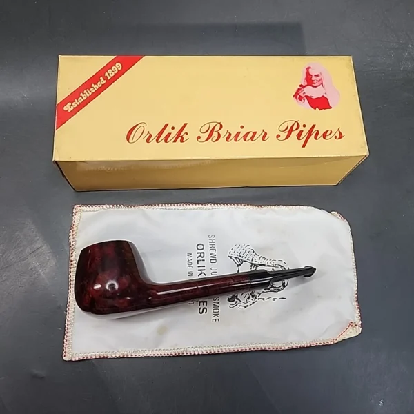 Orlik 7145 Smooth Straight Brandy Estate Briar Pipe, Unsmoked - Image 3