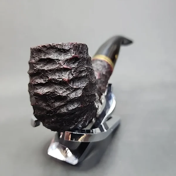 Peterson's Emerald XL90 Rusticated Bent Billiard Estate Briar Pipe [SOLD OUT] - Image 4