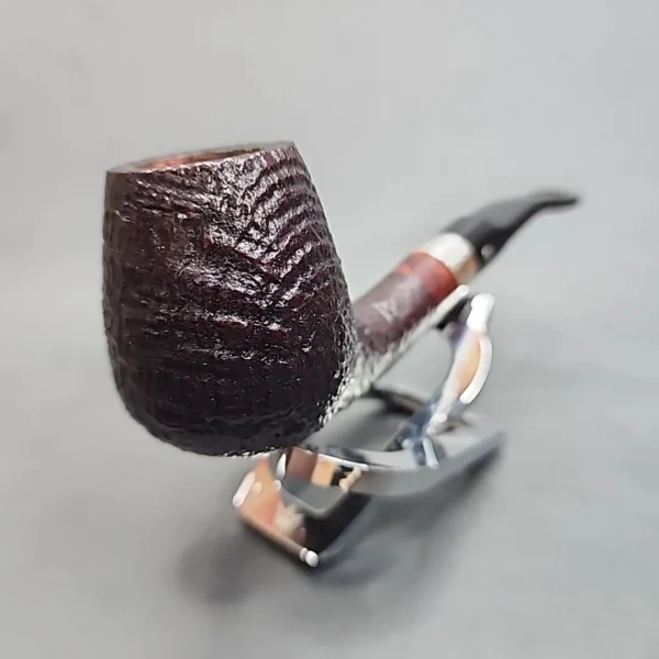 Georg Jensen Handmade Sandblasted Bent Egg Estate Briar Pipe, 9mm [SOLD OUT] - Image 4