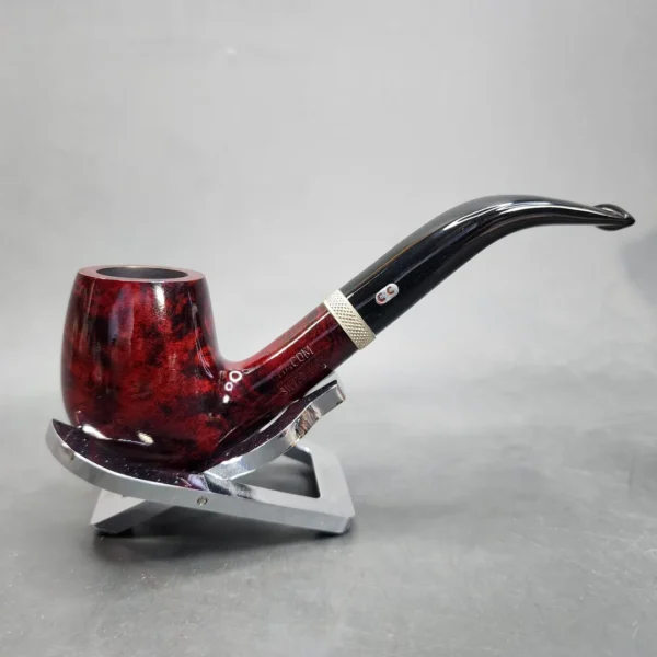 Chacom Silver Line 42, Smooth Bent Billiard Estate Briar Pipe, Unsmoked - Image 4