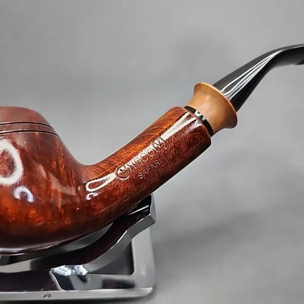 Chacom Safari 3B Smooth Bent Brandy Estate Briar Pipe, Unsmoked - Image 5